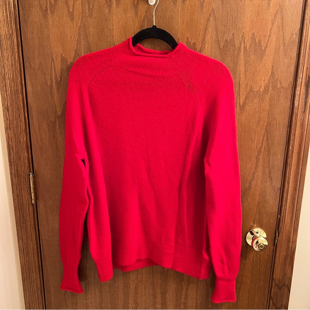 J Crew Red Roll Neck Sweater